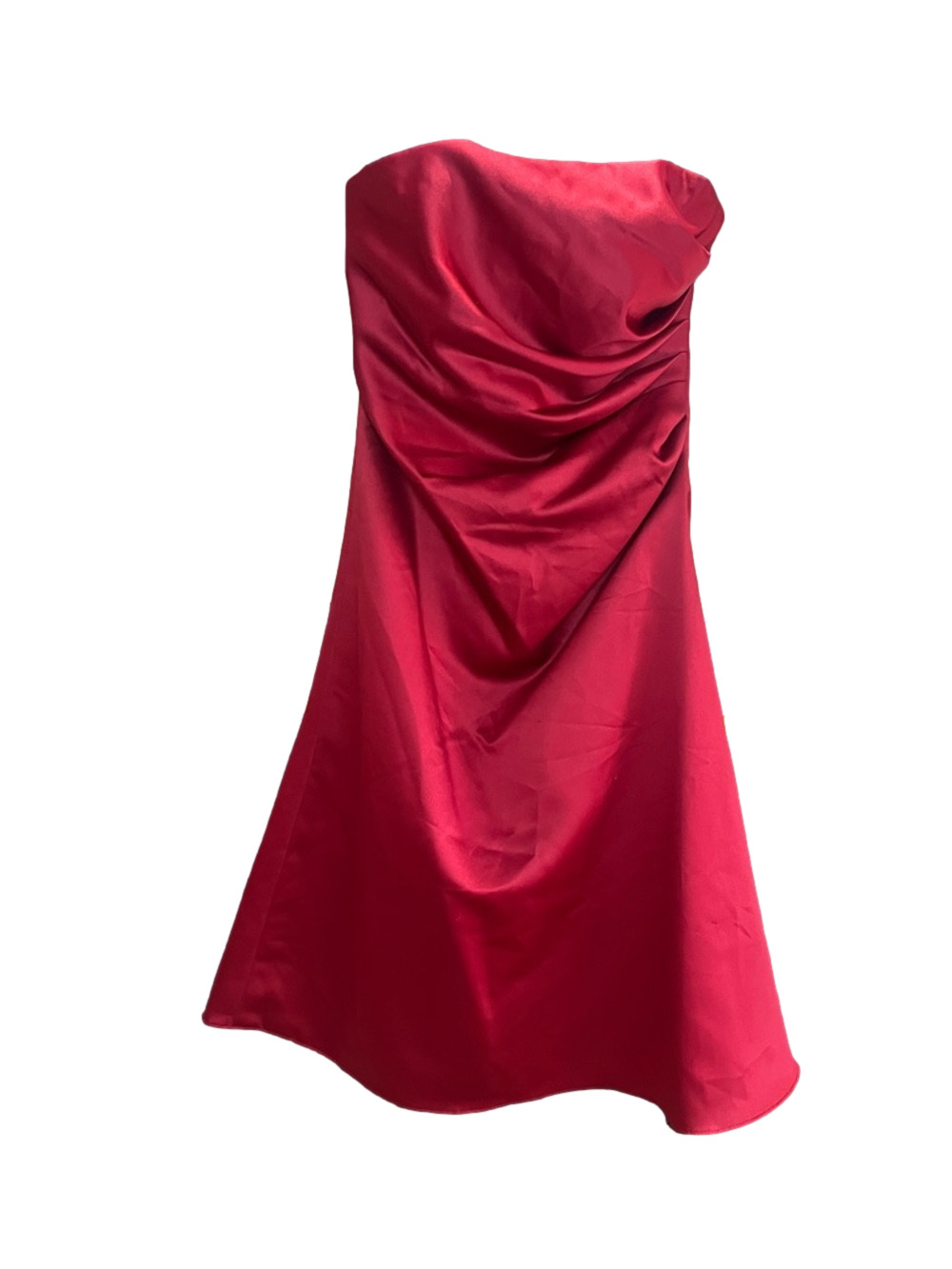 Alfred Angelo Strapless Red Satin Evening, Prom or Party Dress
